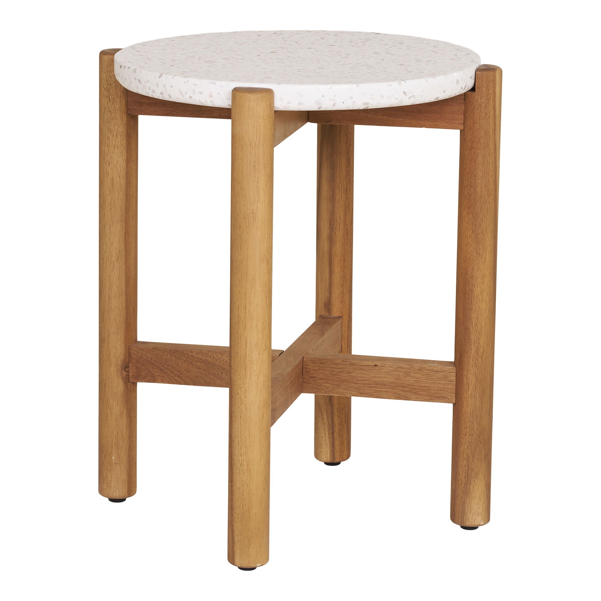 Terracina Side Table - Side table, acacia/terrazzo, natural<br>ø37x46 cm